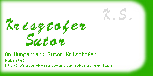 krisztofer sutor business card